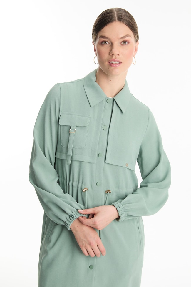 Beli Lastikli Düğmeli Mint Giy Çık GÇ-0248