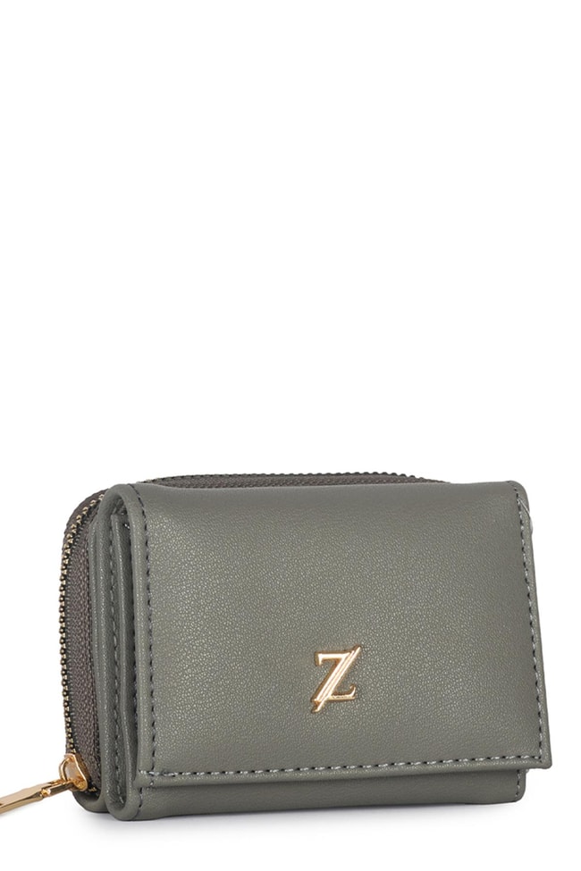 Çıtçıt ve Fermuar Detaylı K.Gri Mini Cüzdan ZC026