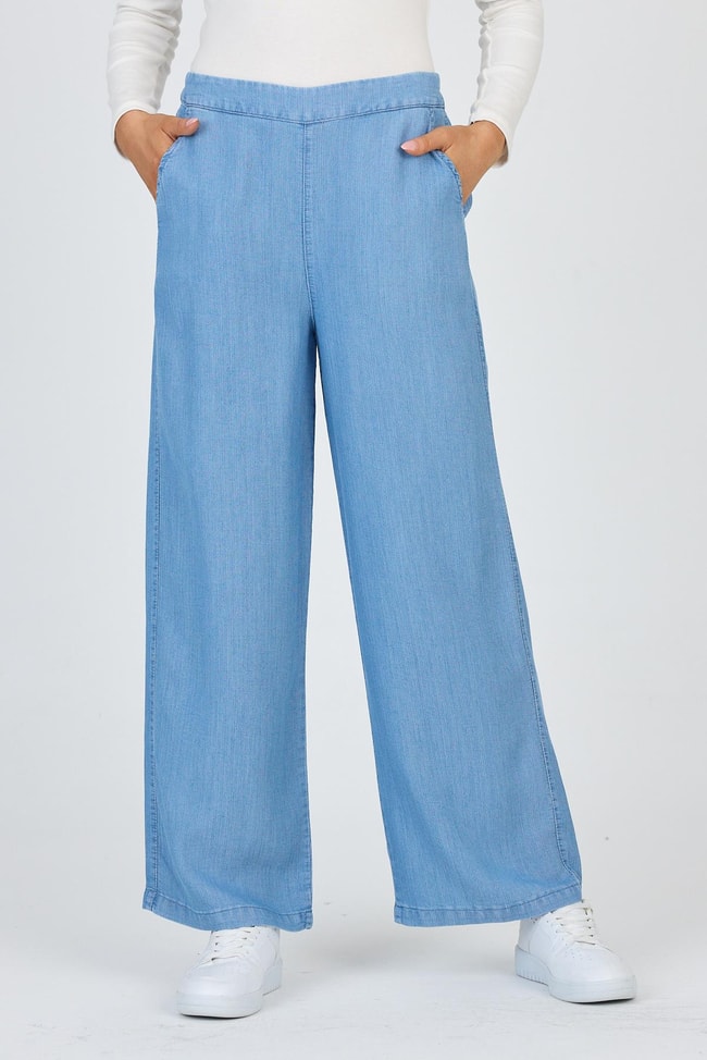 Wide Leg Fabric Pants P-0013