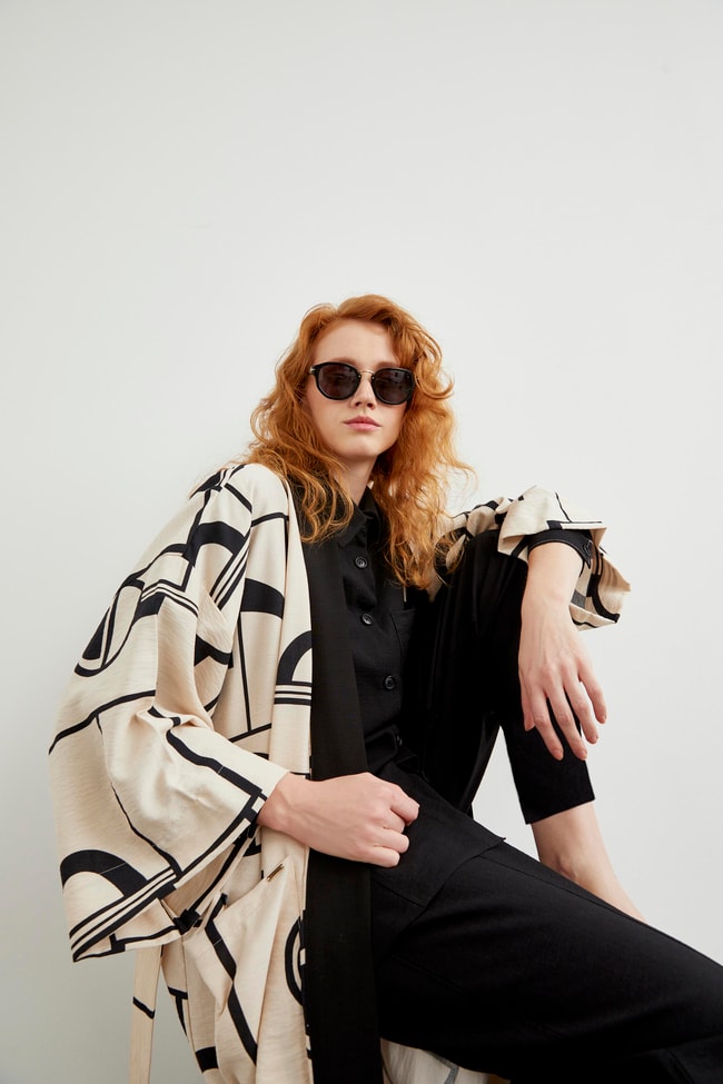 Geometric Patterned Pocket Detailed Wear-and-Go GÇ-0160