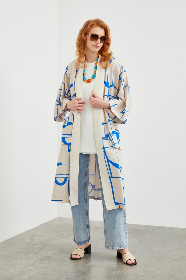 Geometric Patterned Pocket Detailed Wear-and-Go GÇ-0160