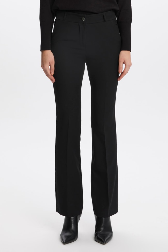Geniş Paça Siyah Kumaş Pantolon P-0213