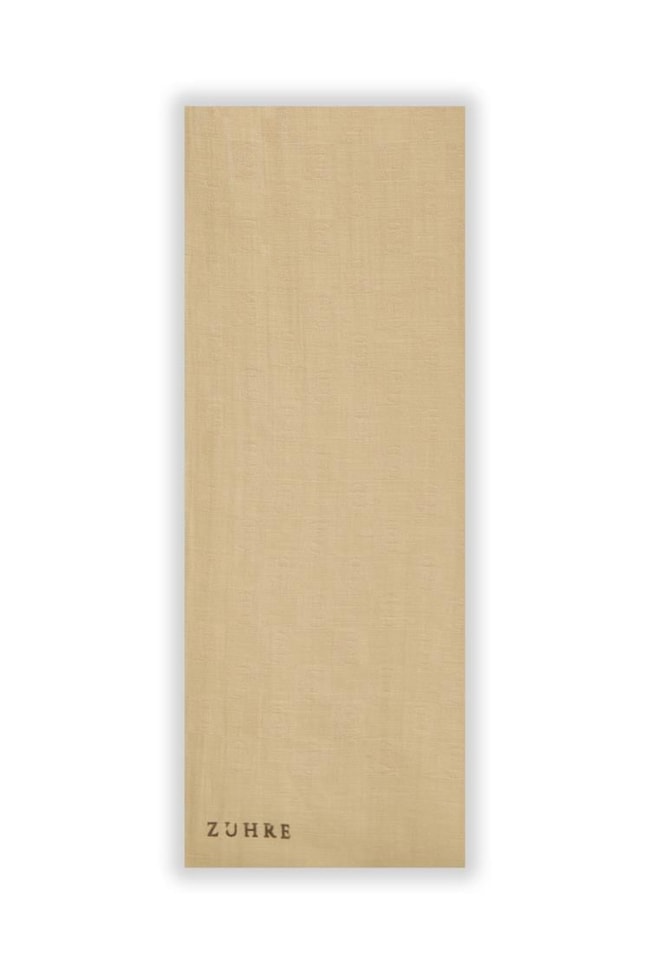 Monogram Desenli Bej Seher Şal 0106