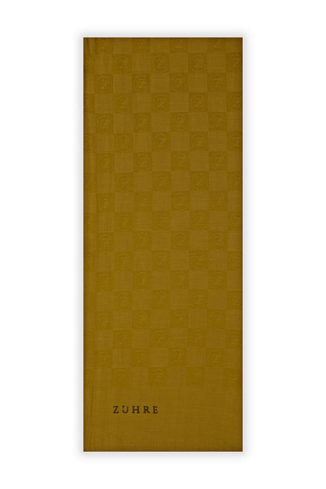 Monogram Desenli Hardal Seher Şal 0106
