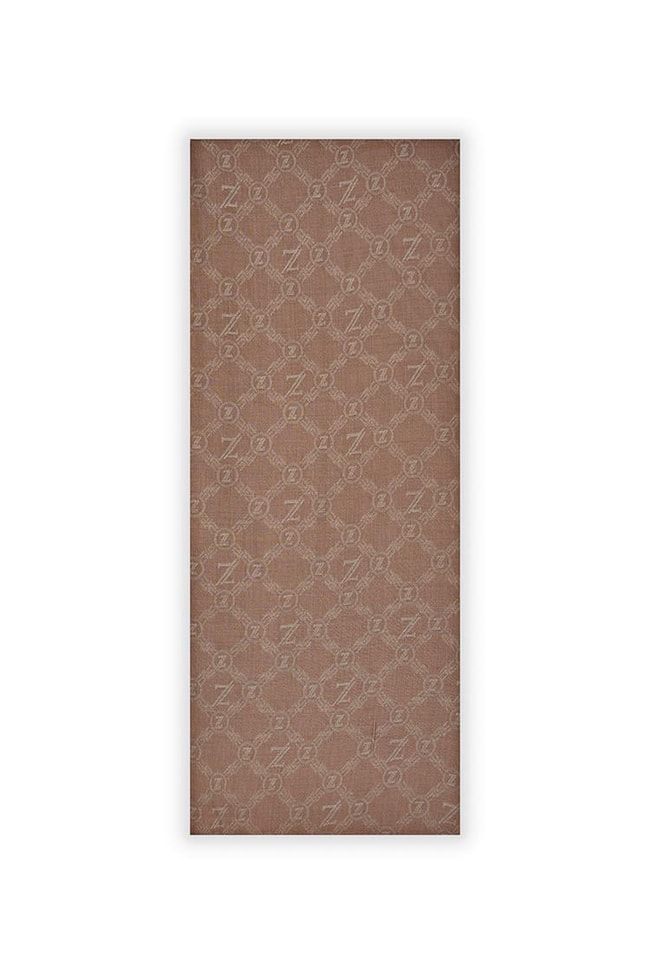 Monogram Desenli K.Bej Sera Şal 0021