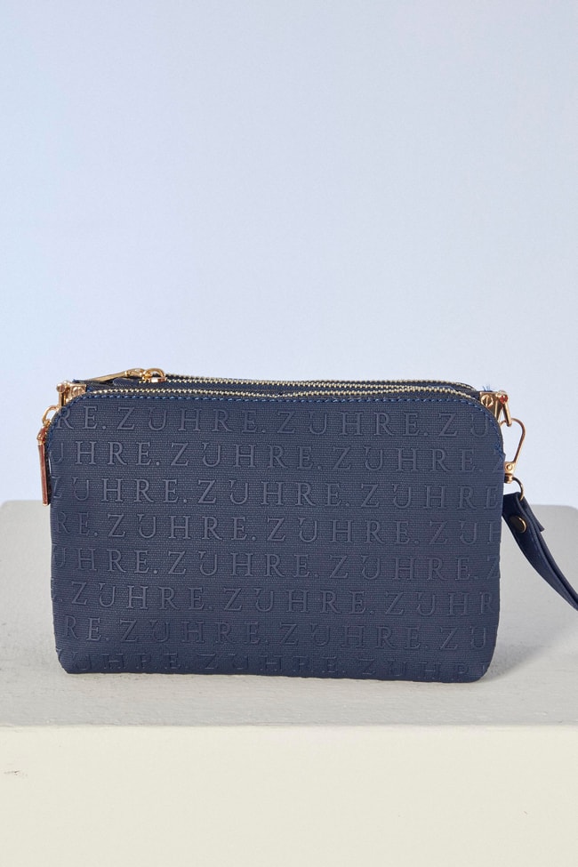 Monogram Desenli Lacivert El Çanta ZH0033
