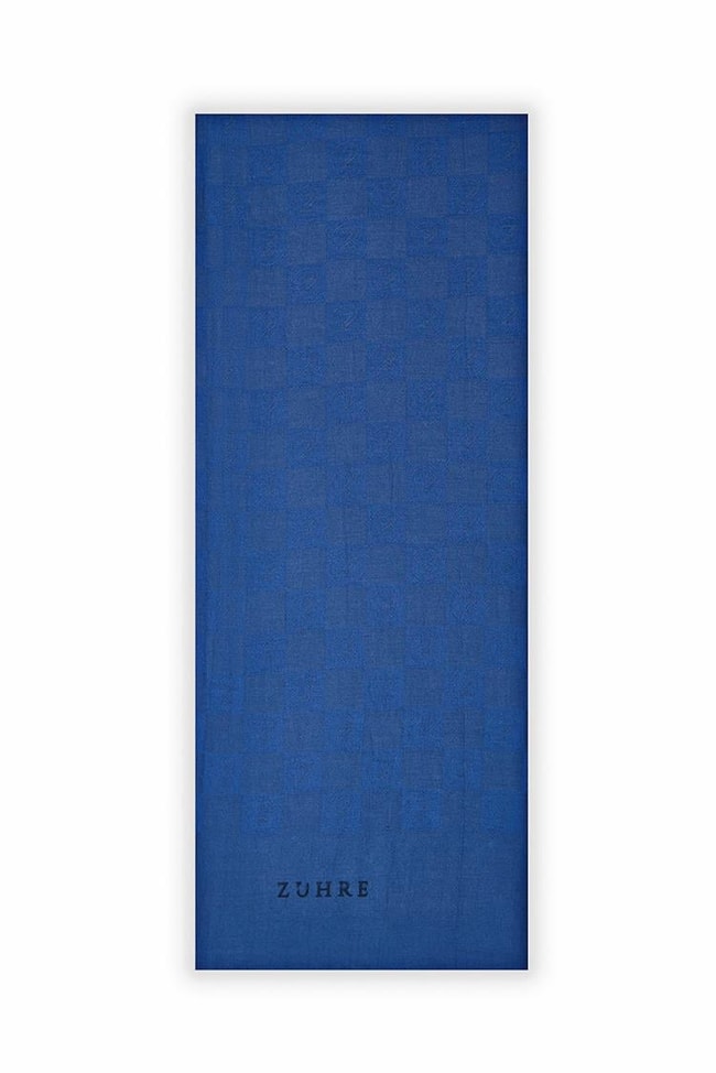 Monogram Desenli Saks Seher Şal 0106