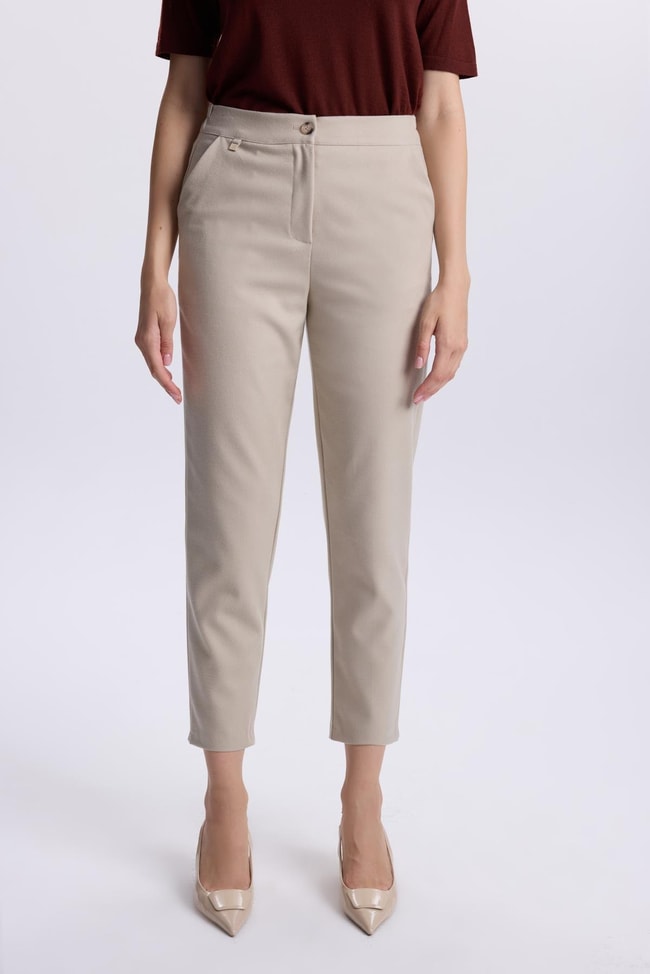 Bej Dar Paça Pantolon P-0203