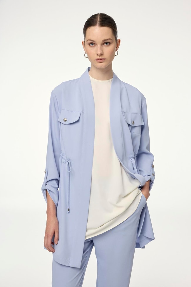Gray/Blue Three-Piece Set with Pocket Detail TK-1212