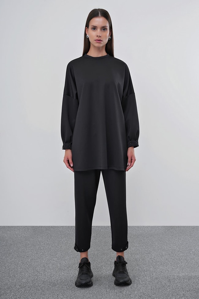 Siyah Oversize Rahat Takım TK-1370