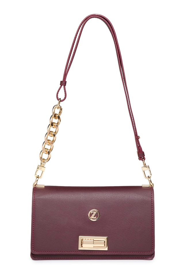 Kilitli Toka Detaylı Bordo Çanta Z0036