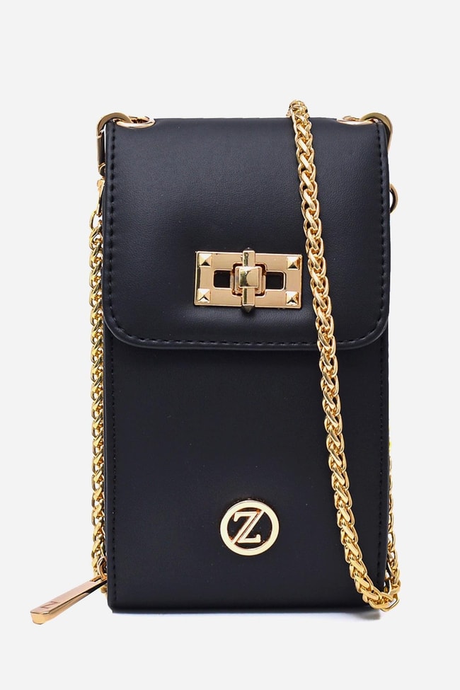 Minimal Zincir Çapraz Askılı Siyah Çanta Z0322