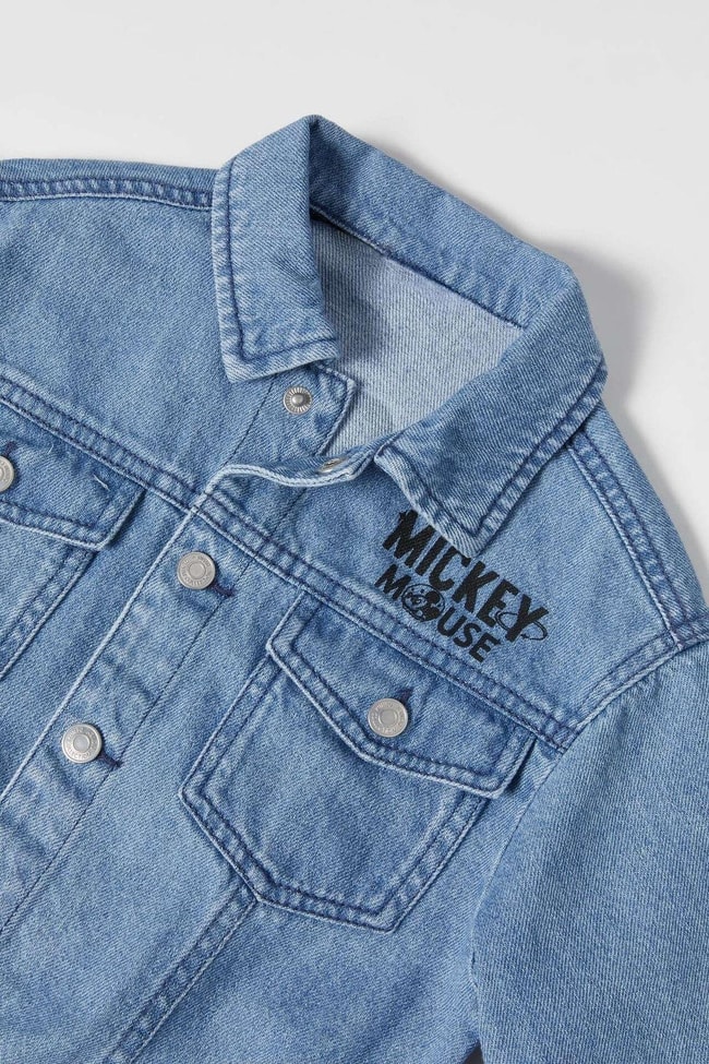 Çocuk Disney Mavi Mickey Mouse Denim Kot Ceket