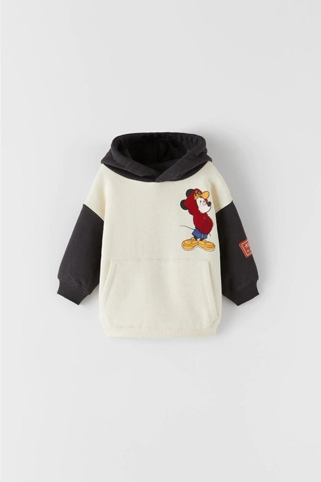 Çocuk Disney Mickey Mouse Pamuklu Kapüşonlu Sweatshirt
