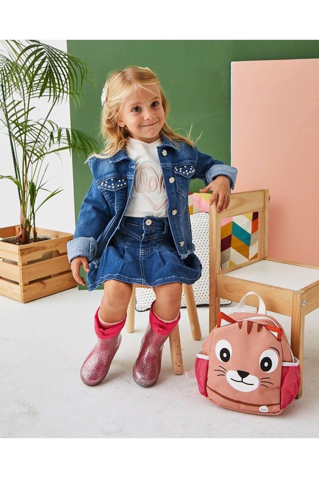 Çocuk Kedi Desenli Okul Kreş Sırt Çantası (1-5 Yaş)