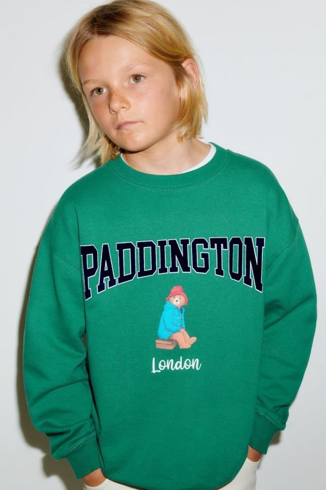 Çocuk Yeşil Paddington Pamuklu Sweatshirt
