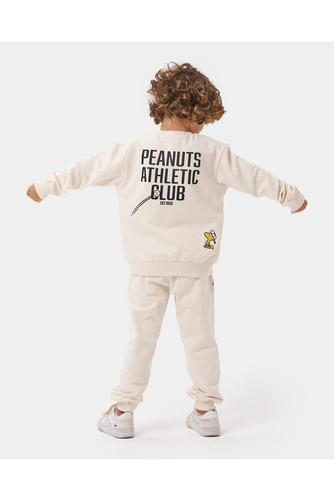 Erkek Çocuk Pamuklu Snoopy Desenli Pamuklu Sweatshirt Eşofman Alt-Üst Takım