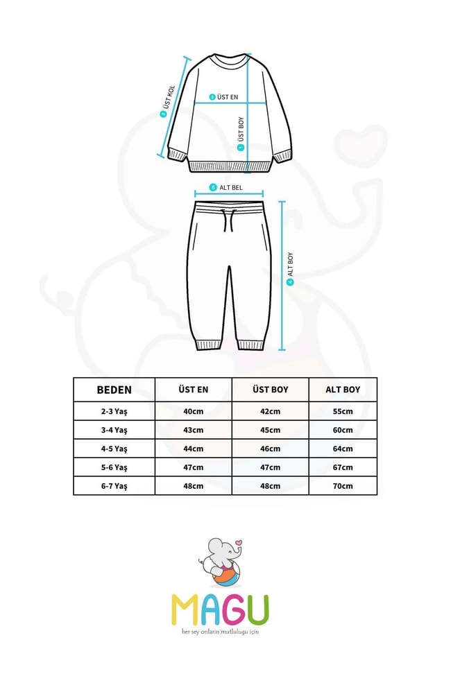 Erkek Çocuk Siyah Basic Pamuklu Sweatshirt Eşofman Alt-Üst Takım
