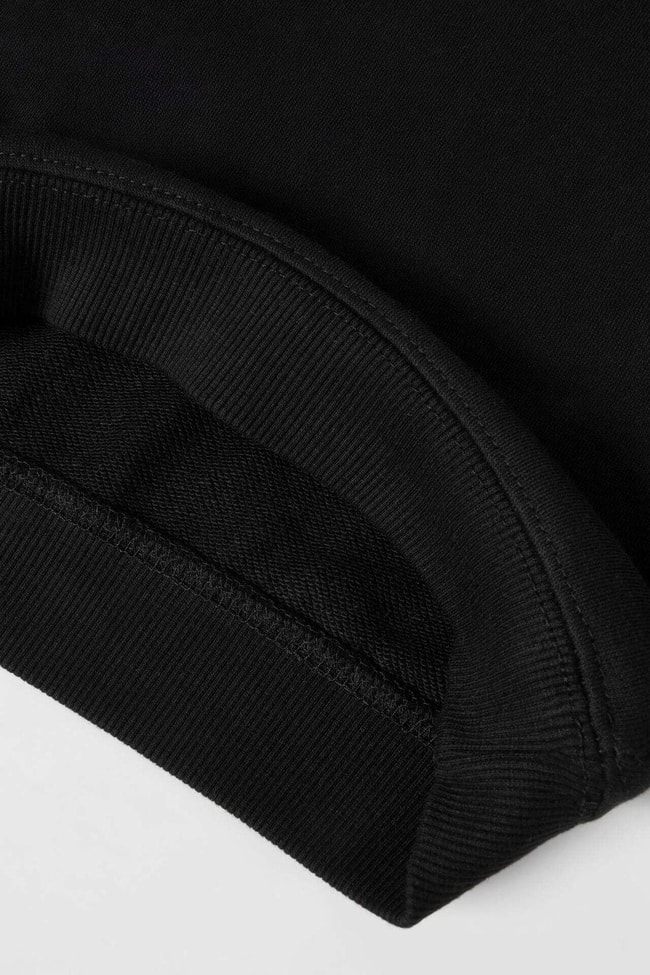 Erkek Çocuk Siyah Pamuklu Sweatshirt Eşofman Yazılı Alt-üst Takım
