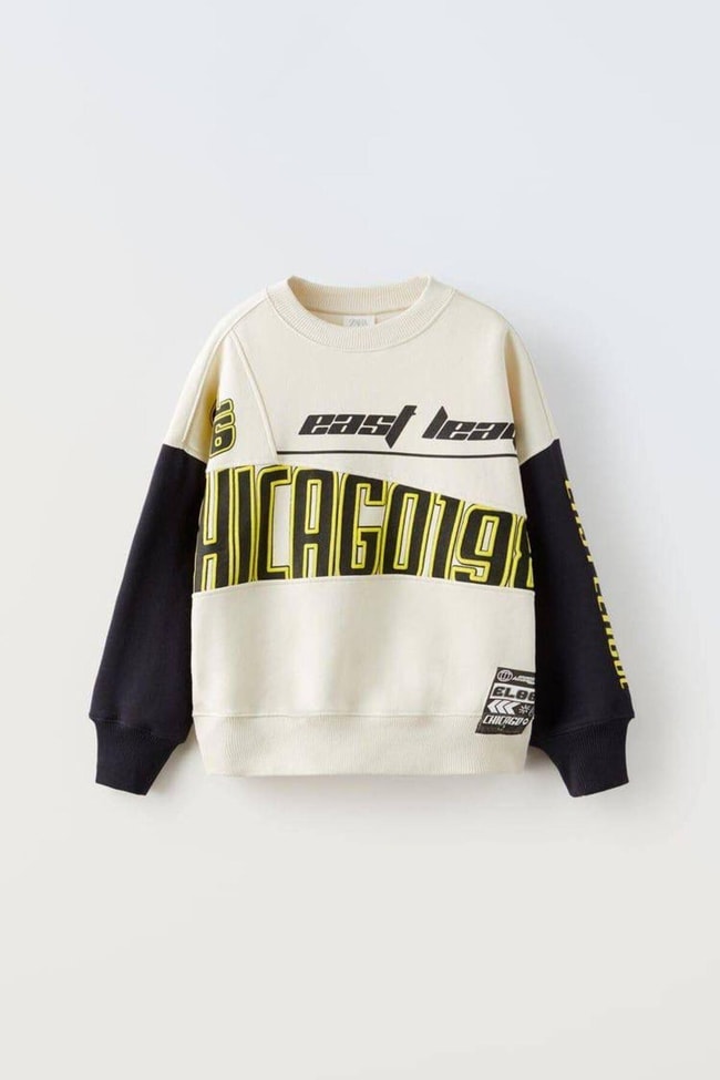 Erkek Çocuk Siyah Slogan Desenli Pamuklu Sweatshirt Eşofman Alt-Üst Takım