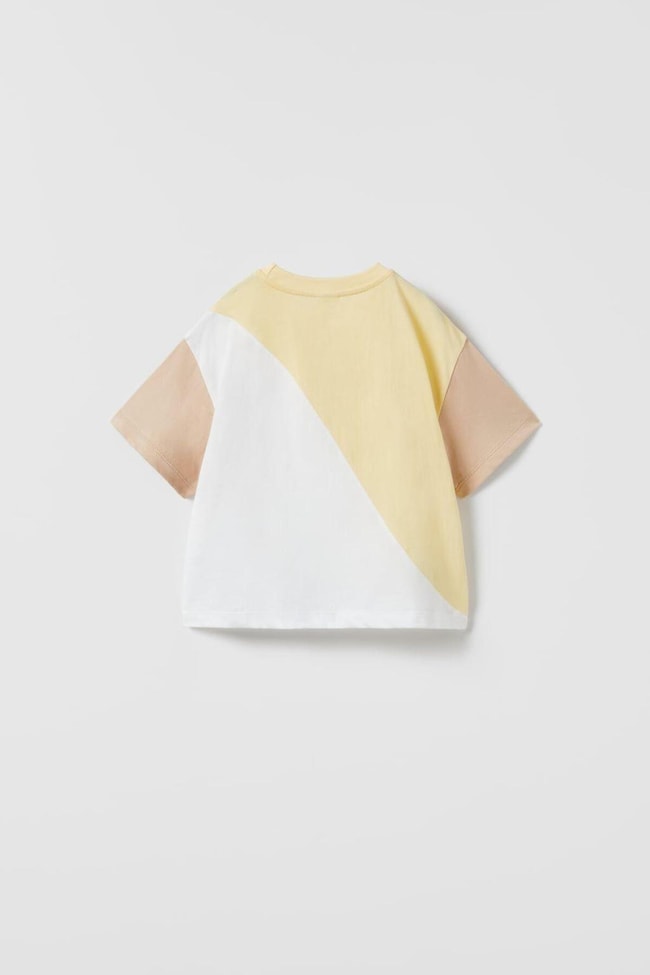 Unisex Çocuk Blok Desenli Pamuklu T-shirt Şort Alt-Üst Takım