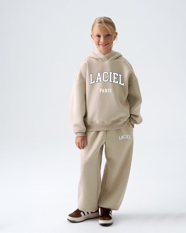 Unisex Çocuk Sloganlı Kışlık 3 iplik Pamuklu Sweatshirt Eşofman Alt-Üst Takım