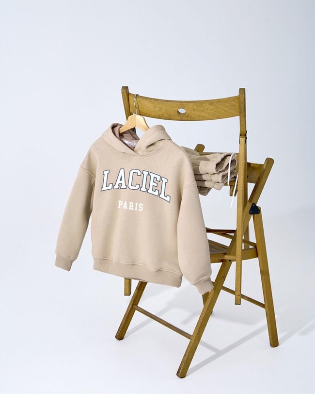 Unisex Çocuk Sloganlı Kışlık 3 iplik Pamuklu Sweatshirt Eşofman Alt-Üst Takım