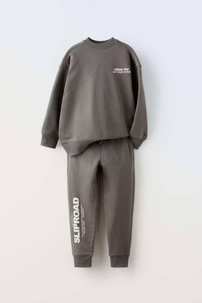 URBAN TRIP SLOGANLI PAMUKLU SWEATSHIRT VE PANTOLON TAKIM