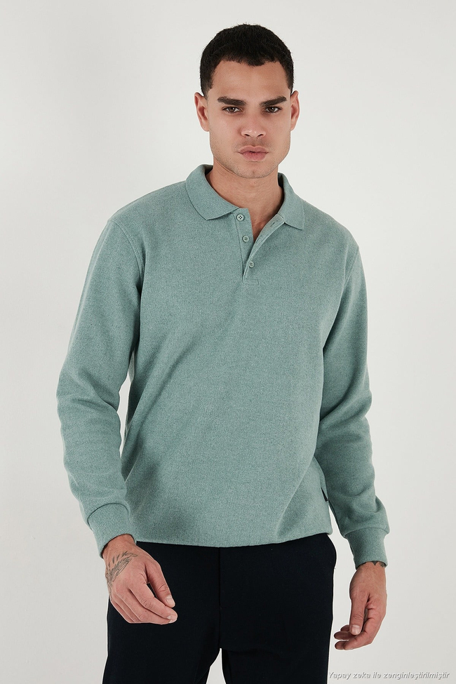 Pamuk Karışımlı Regular Fit Erkek Polo Yaka Kazak 456223 ÇAĞLA