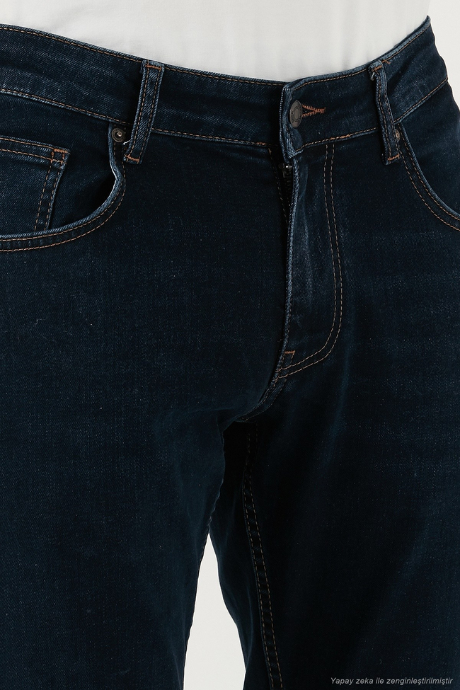 Pamuklu Regular Fit Normal Bel Boru Paça Jeans Erkek Kot Pantolon 2203C09PARMA LACİVERT