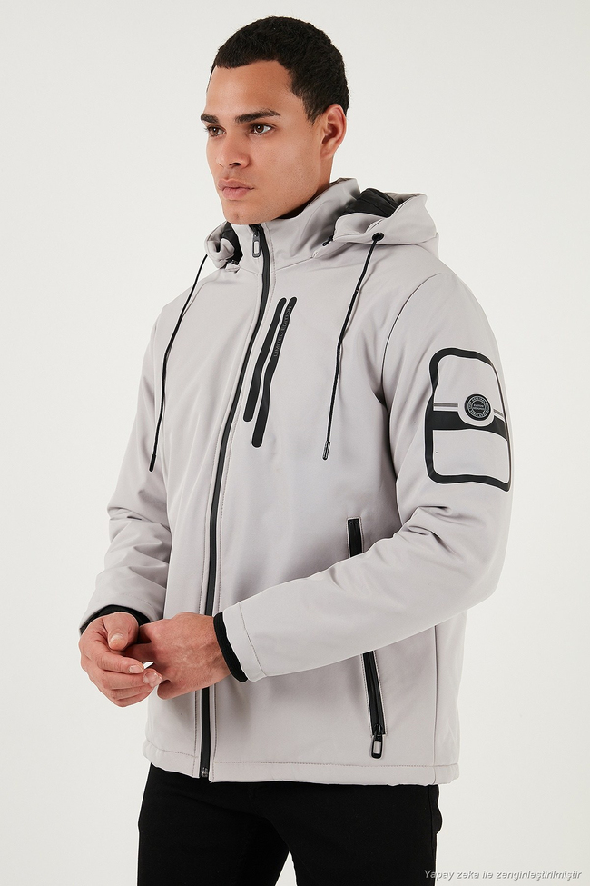 Regular Fit Çıkarılabilir Kapüşonlu Cepli Erkek Mont 497ALBERT TAŞ