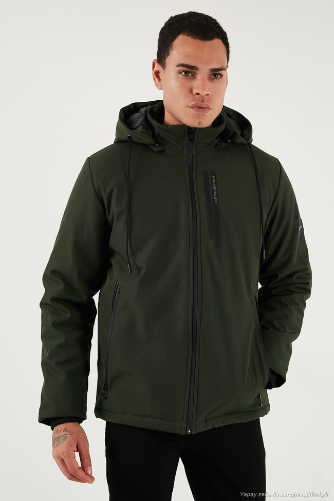 Regular Fit Çıkarılabilir Kapüşonlu Cepli Erkek Mont 497ALBERT HAKİ