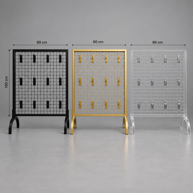 AYAKLI TEL PANO 80X100 CM GOLD RENK 4X4 SIK TELLİ 20 ADET 15 CM KANCA DAHİL