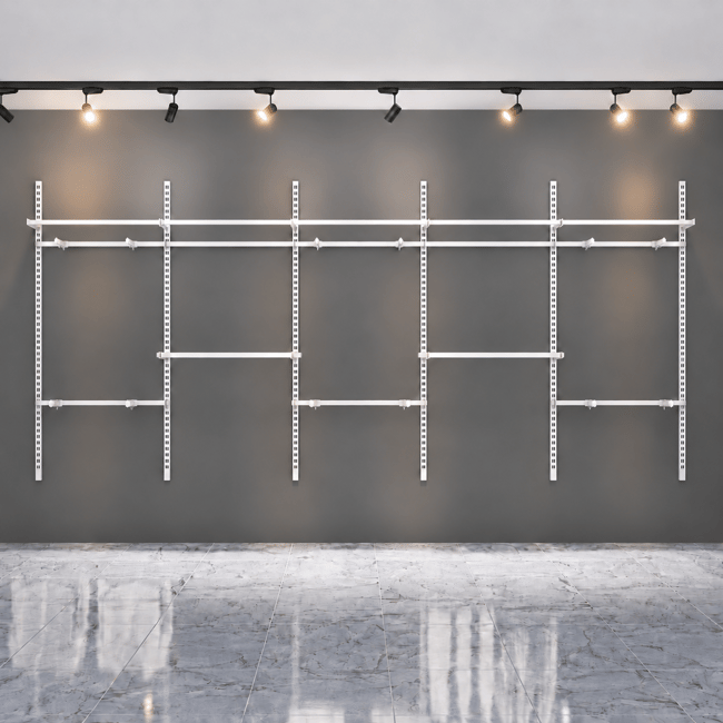 Mağaza Raf Sistemi, Askılık Sistemi, Butik Rafı, Mağaza Stand, Giyinme Odası-305x200 Cm