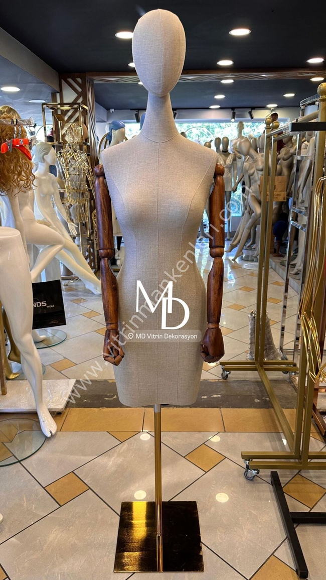 MD VİTRİN DEKORASYON 38 Beden Gold Ayaklı Yeni Model Abiye Terzi Mankeni Prova mankeni