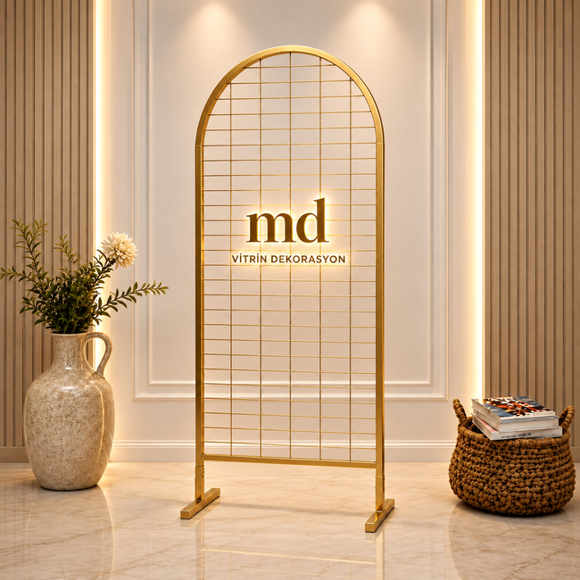 OVAL AYAKLI TEL PANO RAF METAL STANDI 90X190 (DAYANIKLI A KALİTE 
