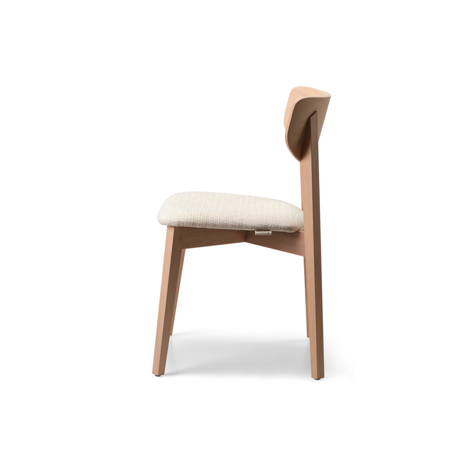 DekuvaAçık Ahşap Krem Döşemeli Modern SandalyeAçık Ahşap Krem Döşemeli Modern Sandalye