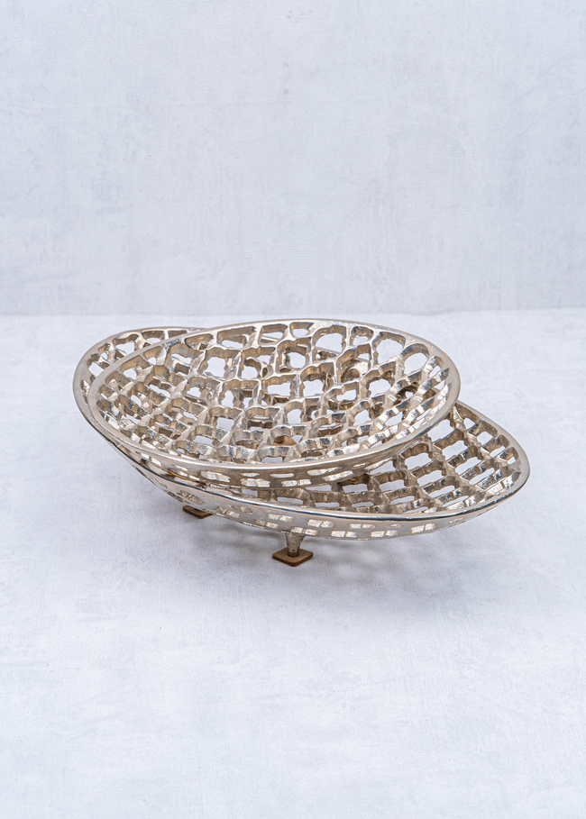 DekuvaALMEDA BRASS DEKORATİF İKİLİ TABAKGÜVEN STR-21