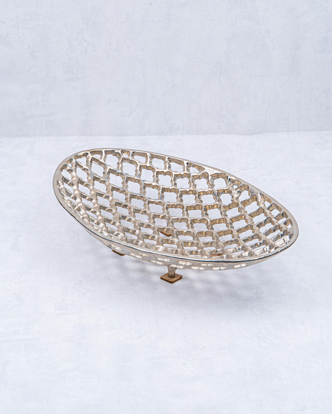 DekuvaALMEDA BRASS DEKORATİF İKİLİ TABAKGÜVEN STR-21