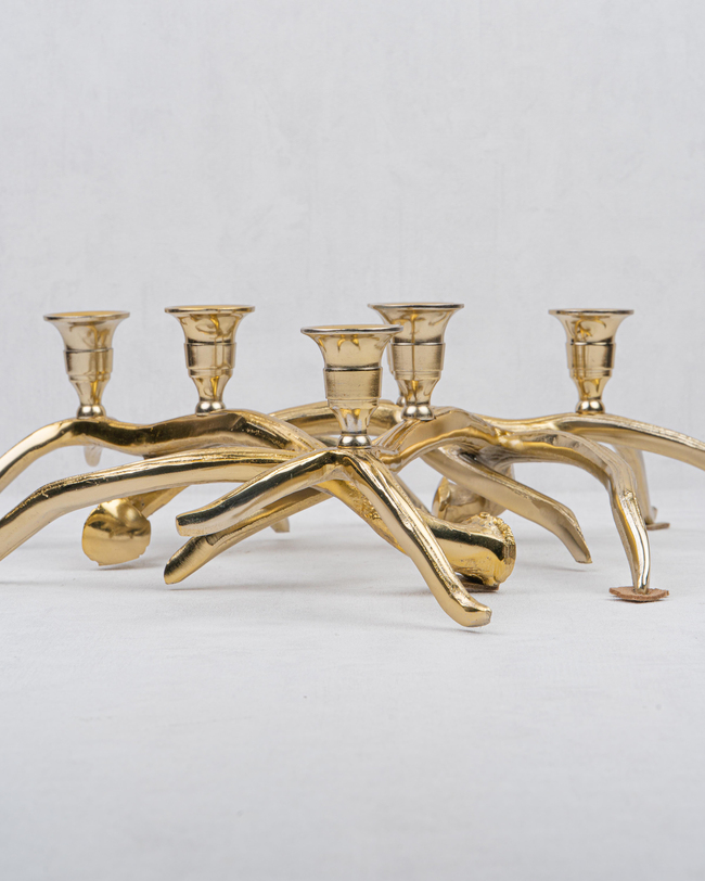 DekuvaALÜMİNYUM GOLD 6LI ŞAMDANINVEE HOME GOA-100