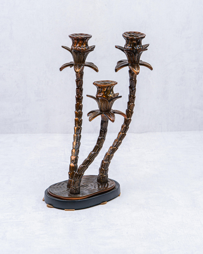 DekuvaANTİK BRONZ SİYAH 3 KOLLU PALMİYE MUMLUK 24*34MİKASA MOOR P284.338565