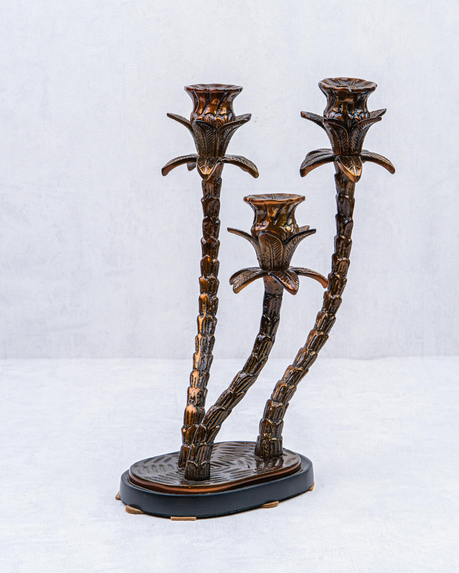 DekuvaANTİK BRONZ SİYAH 3 KOLLU PALMİYE MUMLUK 24*34MİKASA MOOR P284.338565