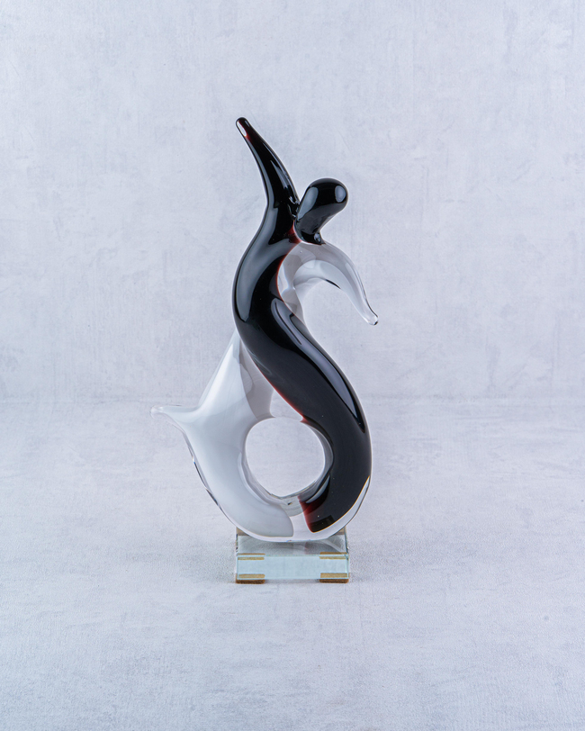 DekuvaDANCER BLACK WHITE GLASS DECORLAMEDOR 1ZB-4201