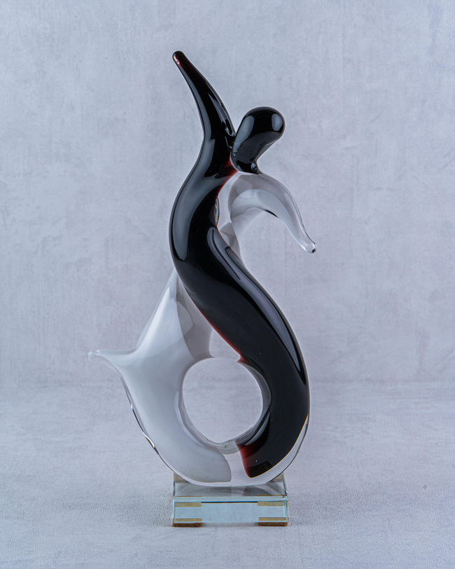 DekuvaDANCER BLACK WHITE GLASS DECORLAMEDOR 1ZB-4201