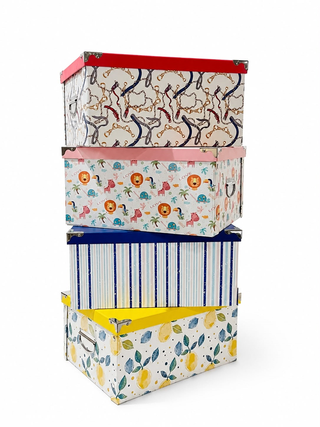 DekuvaDekuva Desenli Kapaklı Çok Amaçlı Organizer Kutu 35x45 cm0046
