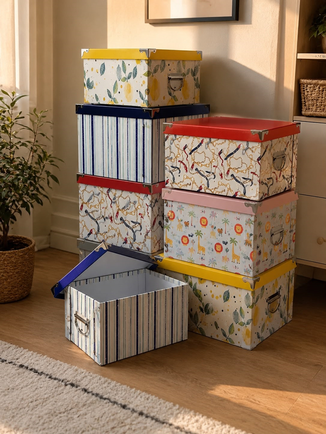 DekuvaDekuva Desenli Kapaklı Çok Amaçlı Organizer Kutu 40x30 cm0045