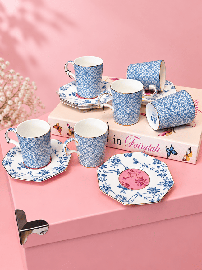 DekuvaDekuva Ze Gallert Tea Delight Regency Damask Desenli 12 Parça 6 Kişilik Kahve Fincanı Takımı20rd2