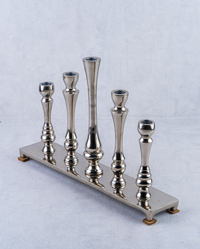 DekuvaGÜMÜŞ METAL 5Lİ ŞAMDAN 41*8*28MİKASA MOOR P326.345457