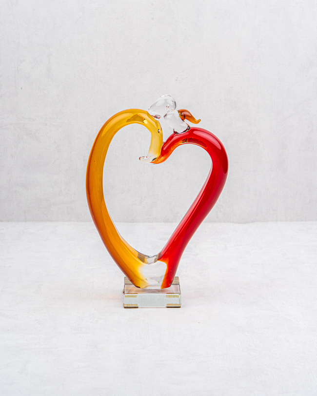 DekuvaHEART SHAPE COUPLE YELLOW REDLAMEDORE 1ZB-3976
