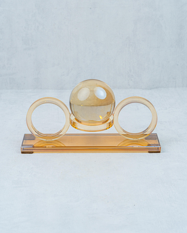 DekuvaKRİSTAL DEKORATİF AMBER RENK TOPLU OBJEINVEE HOME BJ0392-1